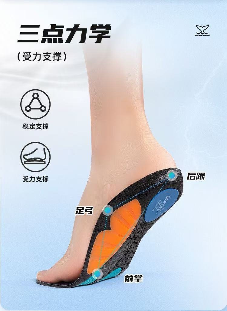 ollig·鲸鱼垫足弓鞋垫专用TPU足弓支撑运动回弹缓震吸汗透气 - 图片 2