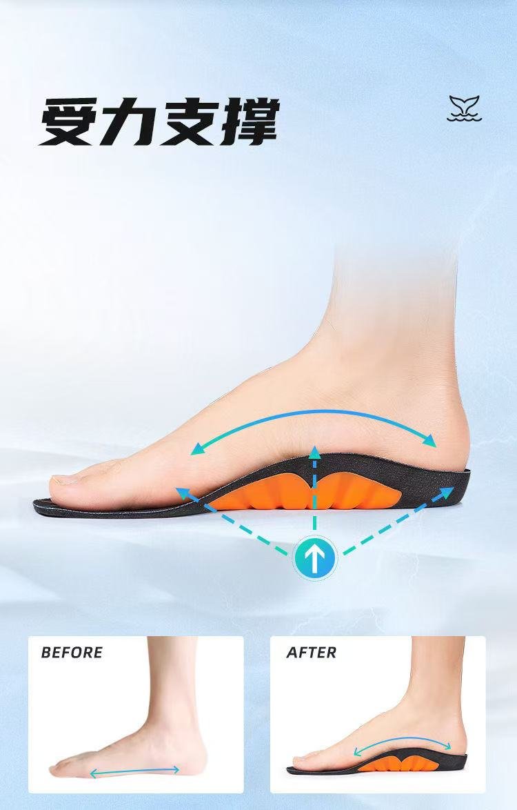 ollig·鲸鱼垫足弓鞋垫专用TPU足弓支撑运动回弹缓震吸汗透气 - 图片 3