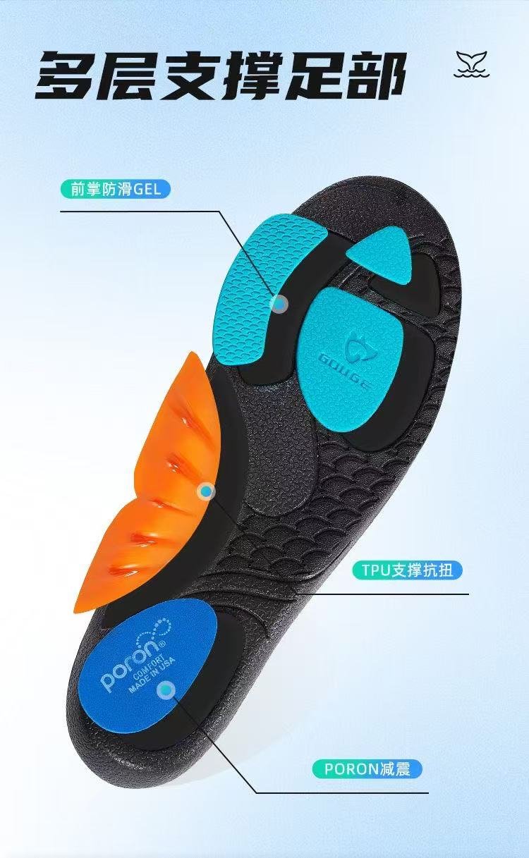 ollig·鲸鱼垫足弓鞋垫专用TPU足弓支撑运动回弹缓震吸汗透气 - 图片 6