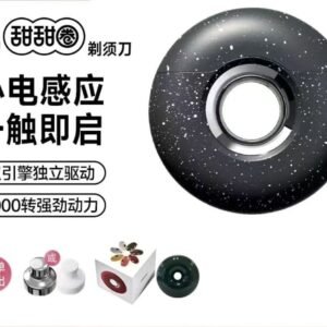 ollig·Povos剃須刀新款甜甜圈圓形刮胡刀電動男士便攜式迷你鬍鬚刀