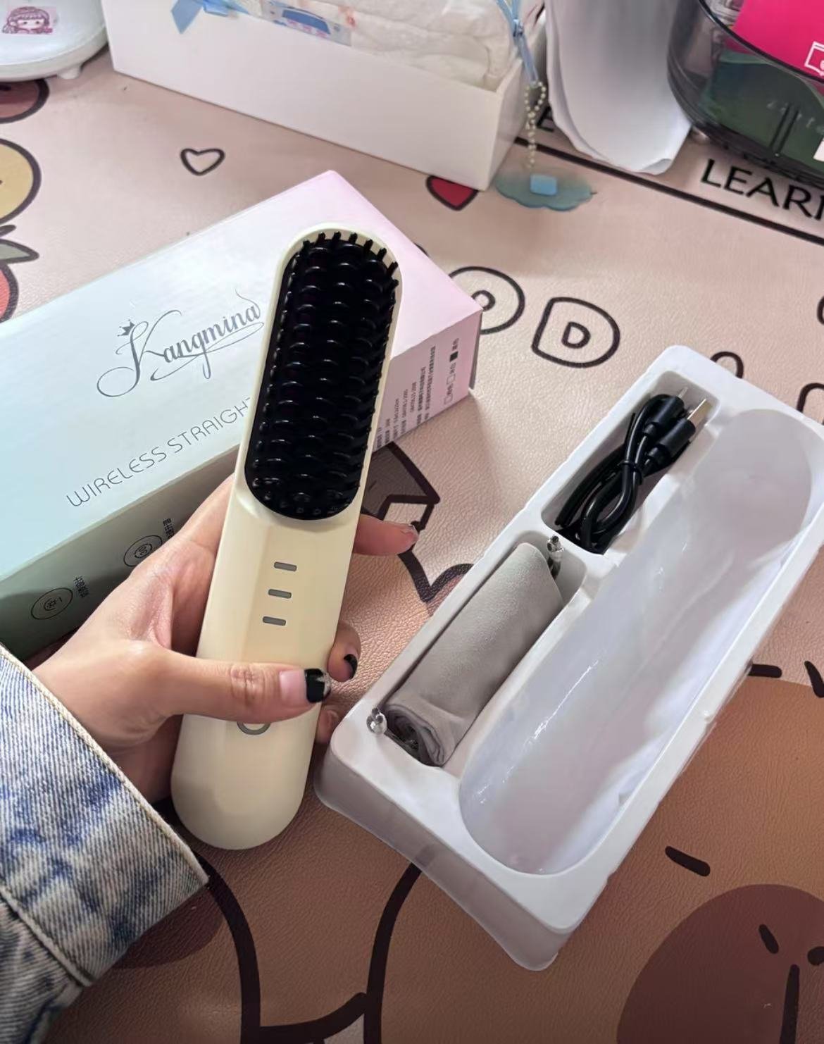 ollig·多功能無線直發梳家用便攜蓬鬆卷髮直髮兩用 - 图片 15