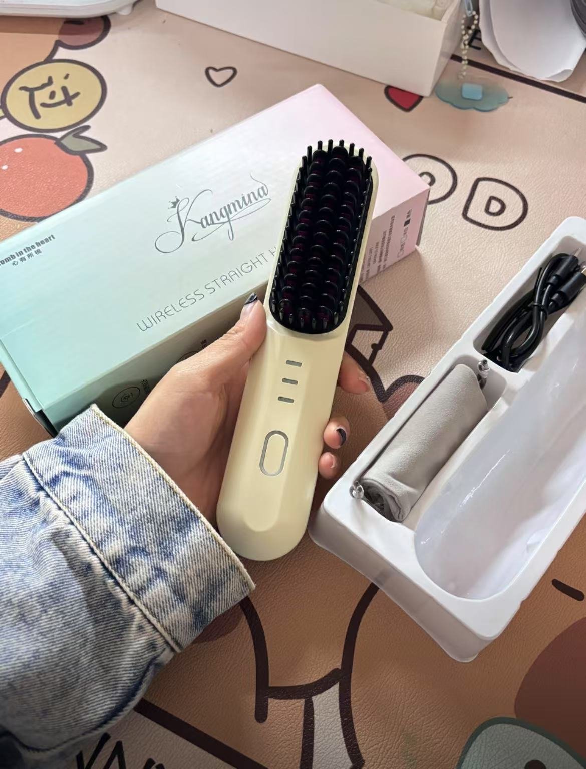 ollig·多功能無線直發梳家用便攜蓬鬆卷髮直髮兩用 - 图片 16