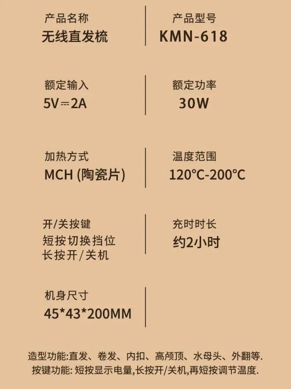 ollig·多功能無線直發梳家用便攜蓬鬆卷髮直髮兩用 - 图片 17