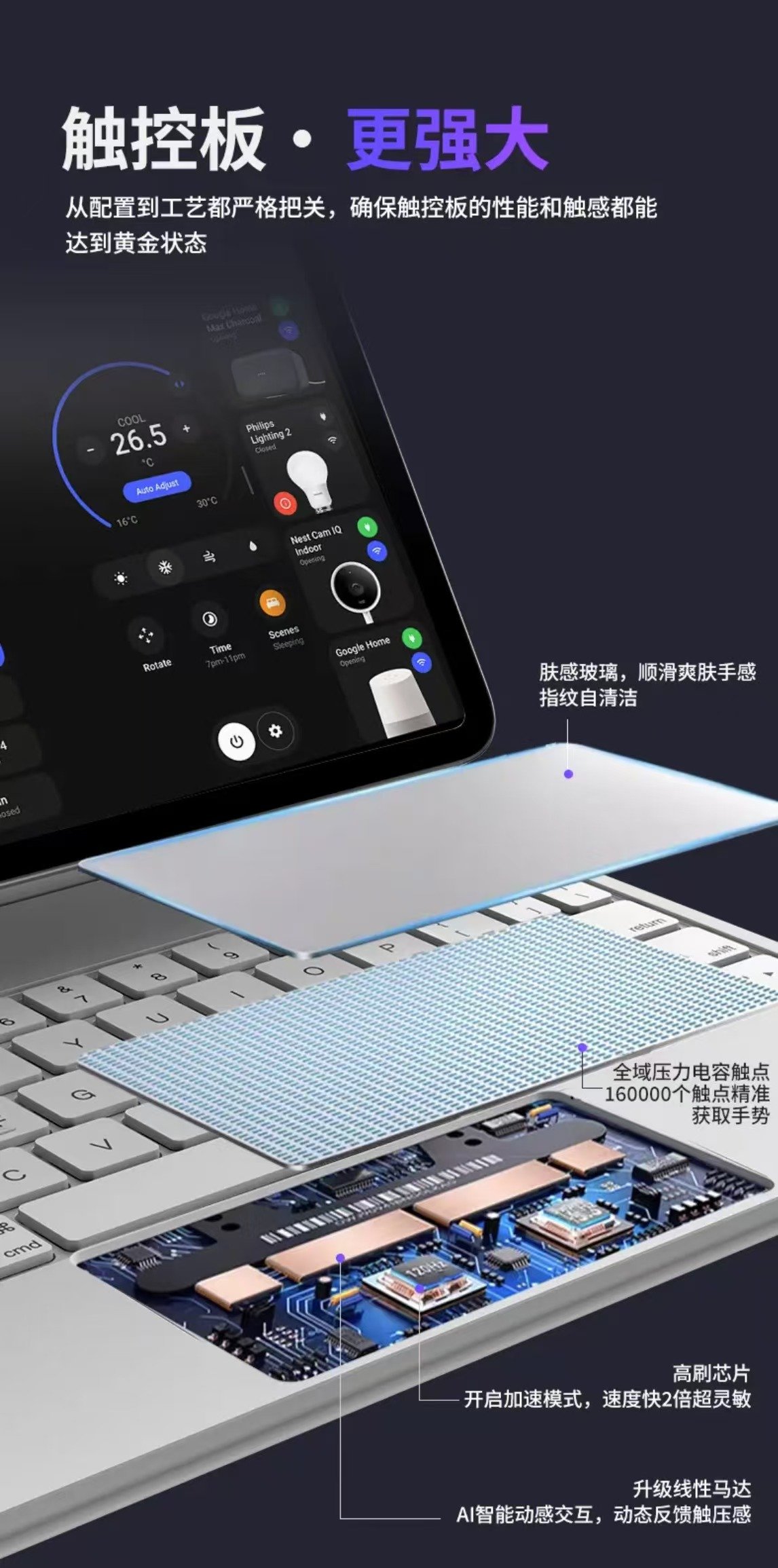 ollig·ipad妙控鍵盤觸點磁吸懸浮支架無需充電平板無線藍牙保護套 - 图片 18