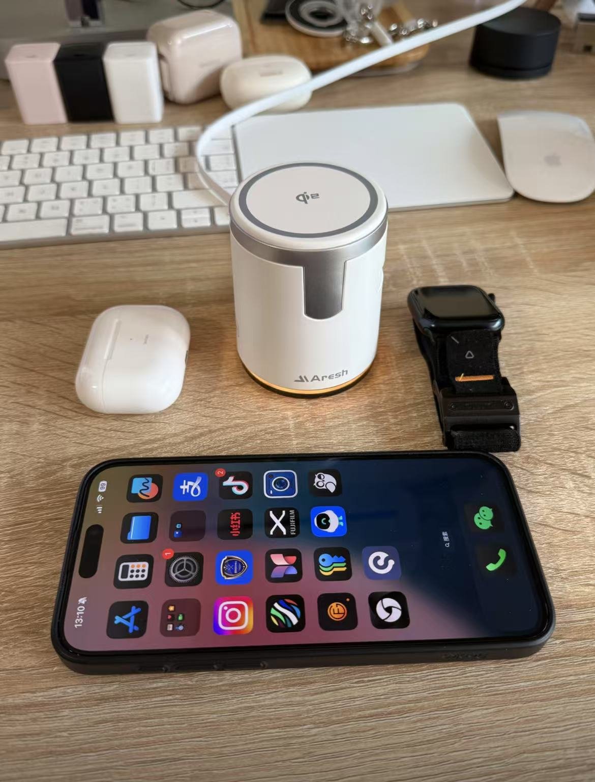 ollig·AreshQi2三合一磁吸無線充電器適用蘋果耳機床頭充電支架夜燈 - 图片 23