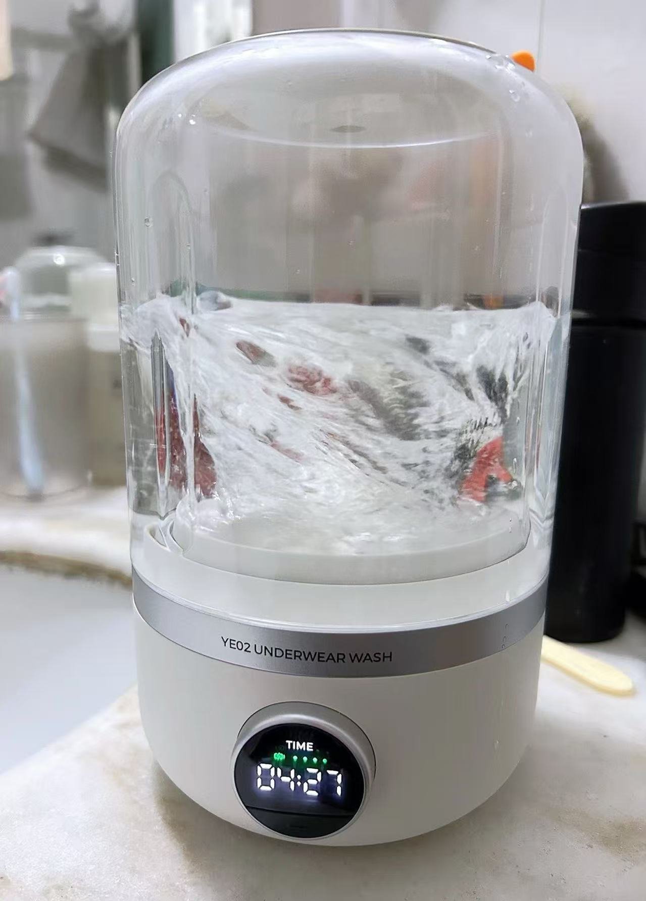 ollig·SanHuo便攜可視化迷你無線內衣襪子清洗機不插電洗衣機充電式 - 图片 11