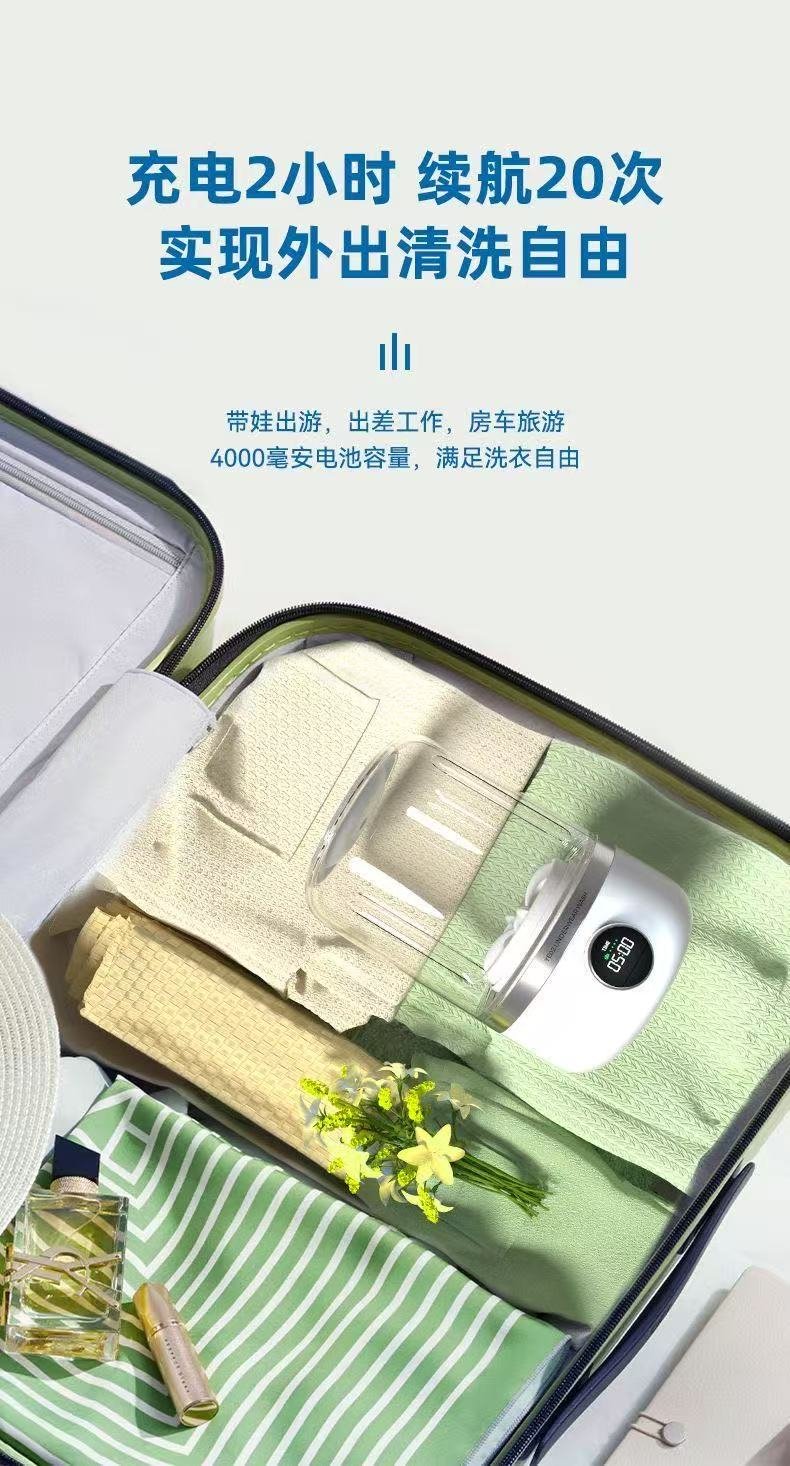 ollig·SanHuo便攜可視化迷你無線內衣襪子清洗機不插電洗衣機充電式 - 图片 10